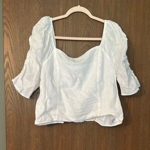 Rachel Zoe Elegant White Puff Sleeve Blouse